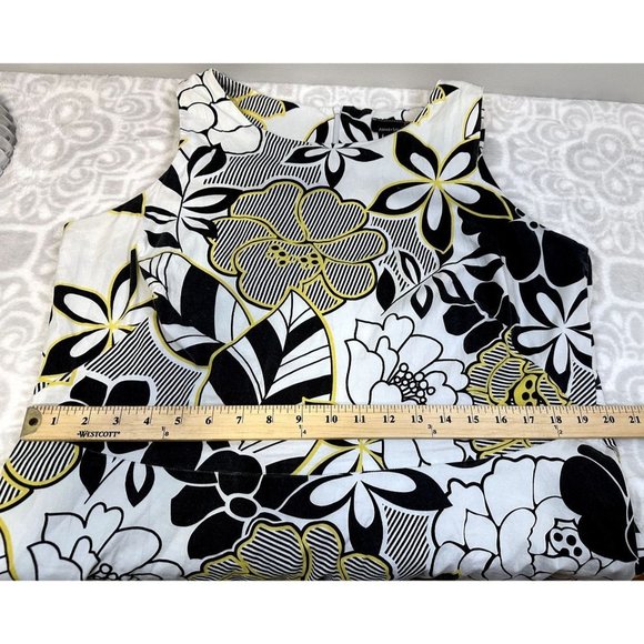 Vintage Ashley Stewart Plus Size 16 brown Beige Yellow Floral Retro Midi Dress - Picture 9 of 11